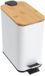 Poubelle en bambou, 5 litres, blanc, fermeture douce, rectangulaire