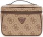 GUESS Cosmetische tas Toiletry Train Case Latte Logo / Brown Lichtbruin