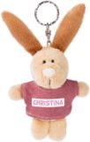 NICI 44611 Sleutelhanger Konijn met T-shirt Christina 10cm