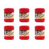 Lily Sugar'N crème rood garen - 6 Pack van 71g/2.5oz - Katoen - 4 Medium (Worsted) - 120 Yards - Breien/haken
