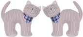Atmosphera Stopper de porte Chat / chatte - 2x - rose - 1 kg - polyester - 26 x 9 x 23 cm - chambre d'enfant