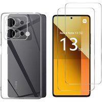 Phonillico® Case voor Xiaomi Redmi Note 13 5G en 2 gehard glas screenprotector