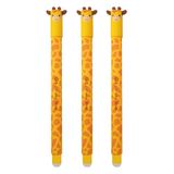 EBERHARD FABER 599037 - Uitwisbare rollerpen Giraffe, 3 Animal Erase it-pennen, gelpen blauw 0,7 mm