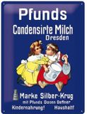 Nostalgic-Art Metalen Plaat Pfunds Milch 30 x 40 cm Blauw