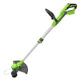 Greenworks G40LT33 Accu Grastrimmer met Wiel voor Kleine tot Middelgrote Tuinen, 33 cm Maaibreedte, Automatische Invoer 1,65 mm Nylondraad, ZONDER 40V Accu en Oplader
