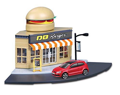 Bburago Bburago-1/43 City-Fast Food + 1 voertuig, 31504