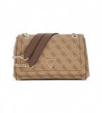 GUESS Noelle II Convertible Xbody Flap Bag Latte Logo / Marron