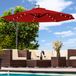 Swing&Harmonie Luxe zonnescherm met LED-verlichting, terrasparasol, 300 cm, tuin, paviljoen - rood