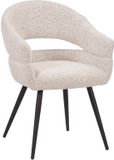 LABEL51 Pia Chaise de salle à manger - Blanc - Superb - Métal noir