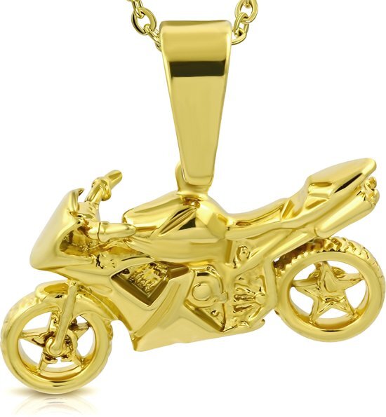 Amanto Ketting Alican Gold - Heren - 316L Staal - Sport - Moto - 34 x 20 mm - 56 cm