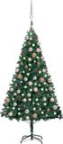 vidaXL Sapin de Noël artificiel avec éclairage et boules 150 cm PVC vert