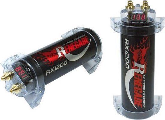 Renegade RX1200 1.2 Farad Condensator - Powercap - Zwart