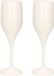 Santex Set van 2x stuks champagneglazen/prosecco flutes wit 150 ml onbreekbaar kunststof