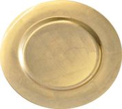 Merkloos / Sans marque Koopman International Diner onderborden - 2x - goud - kunststof - 33 cm - rond