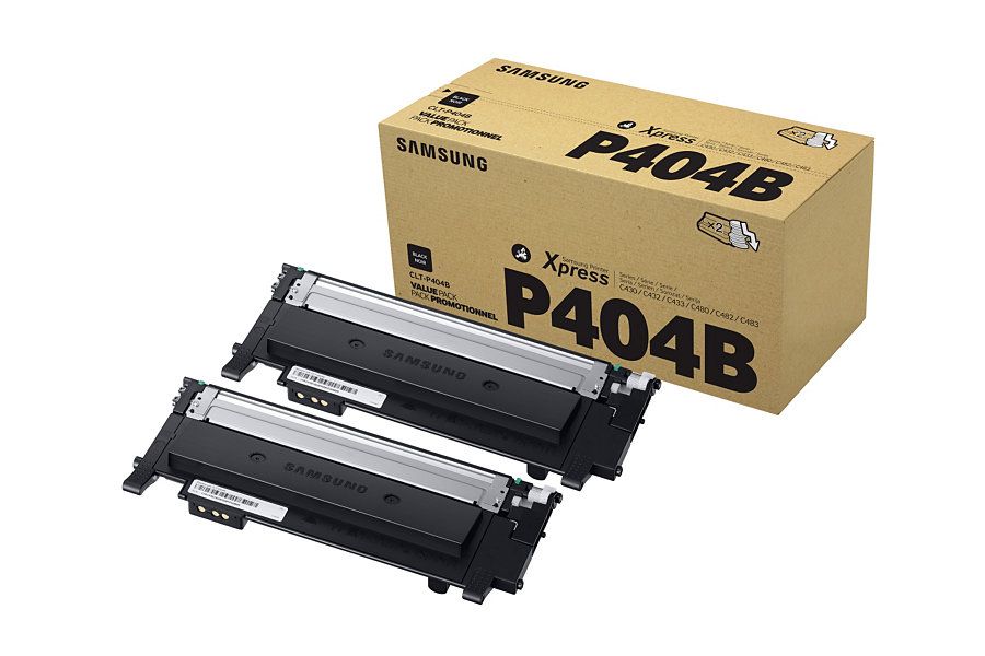 Samsung CLT-P404B Zwart Toner Cartridge - 2 stuks - 1500 pagina's - Compatibel met Samsung SL-C480FN, SL-C430, SL-C430W, SL-C480FW