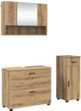 vidaXL Badkamermeubel Set 3-delig Artisan Eiken 76,5 x 35 x 64 cm