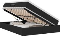 vidaXL Opbergbed met matras Zwart 140 x 190 cm Polyester