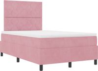 vidaXL LED Boxspringbed met Matras Roze 120 x 200 cm Fluweel