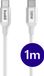 Buddi Flex | USB-C naar USB-C Kabel | 100W Super Fast Charge | Power Delivery Snelladen | 480Mbps Dataoverdracht | Gevlochten Nylon | Geschikt voor o.a. iPhone 16 / 17 & Samsung S26-serie | 1M | Wit