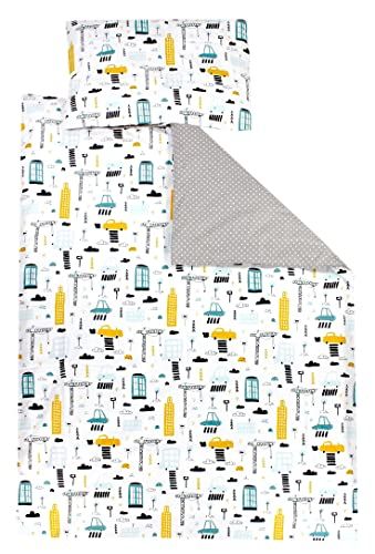 TupTam Dekbedovertrek voor Kinderen Meisjes Jongens 2-delig, Auto's / Kleurrijke, 135x100 cm