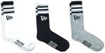 New Era Retro Stripe Crewsokken 3 Paren Veelkleurig EU 35-38