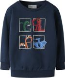 NAME IT Jongens Sweater NMMLORENZO LS NREG SWEAT BRU BOX - Maat 104 - Katoen - Navy Blazer