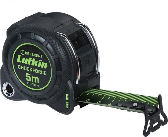 Crescent Lufkin L1116BCM 3 cm x 5 m Shockforce Night Eye dubbelzijdig meetlint, 30 meter valtest