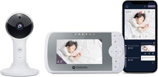 Motorola Nursery VM65X Connect - Baby Videomonitor met Wi-Fi - 5 inch scherm - Wit