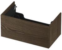 INK - Onderkast 1 Lade Push 2 Open Verticaal Gefreesd Bestaande Uit - 800x450x376 Mm - Massief Eiken Charcoal