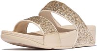 FitFlop Lulu Multi-Tonal Glitter Slides Dames Slippers - Metallic Beige/Silver