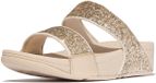 FitFlop Lulu Multi-Tonal Glitter Slides Dames Slippers - Metallic Beige/Silver