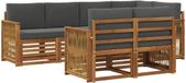 vidaXL Ensemble de canapés d'extérieur 7 places Naturel et Anthracite