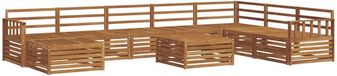 vidaXL - Ensemble de salon d'angle - 8 places assises - Naturel - Bois d'acacia massif