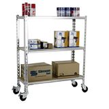 Simon Rack Metalen stelling met wielen 975x1100x500 mm - Maderclick | 3 niveaus, Houten legbord, 75 kg buigbelasting, Corrosiewerende coating, Montage met kliksysteem, Gegalvaniseerd