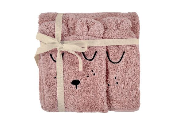 Alvi Baby Handdoek met Capuchon - Roze - Katoen