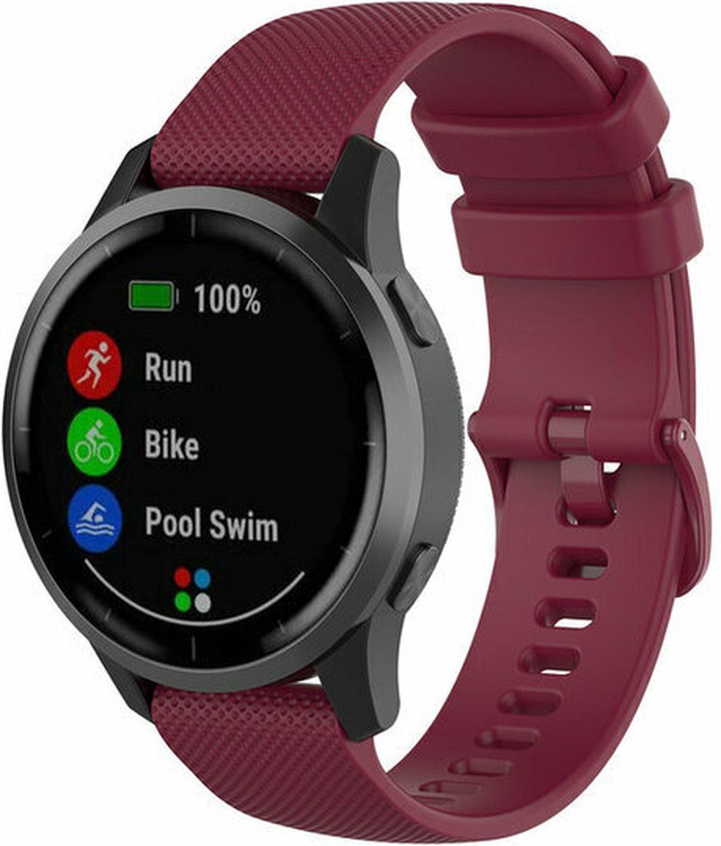 By Qubix Qubix Garmin Approach S12 / S40 / S42 - Sportband met motief - Wijnrood