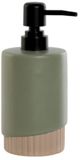 Item International Zeeppompje / Dispenser Artistic - kunststeen - donkergroen - 8 x 18 cm - 300 ml - badkamer/keuken accessoires
