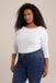 WE Fashion Dames T-shirt met driekwart mouwen - Curve - Wit - Maat 44