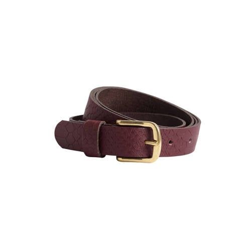 Petrol Industries Plus Size leren riem bordeauxrood