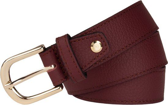 Legend Dames Leren Riem Bordeaux Rood 80 cm