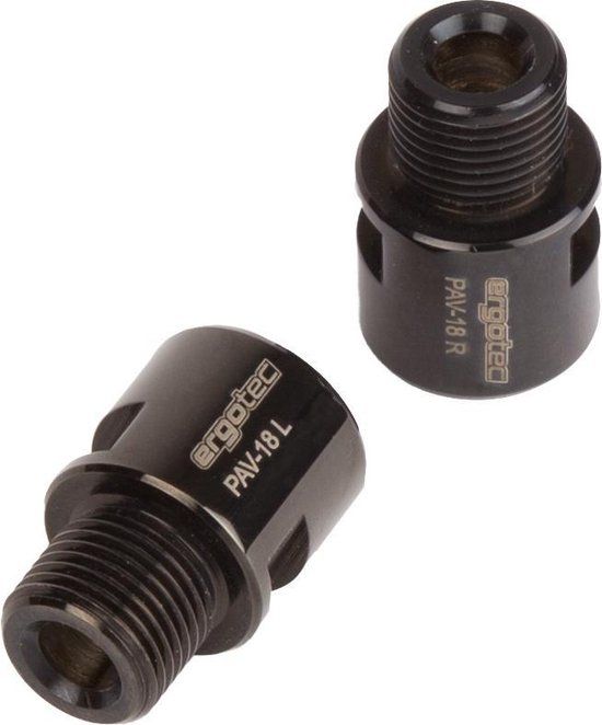 Ergotec Pedaalasverlenging 9/16 18 mm Zwart - 2 Stuks