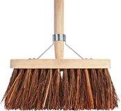 Talen Tools Bezem 28cm breed natuurvezel haren 140cm steel
