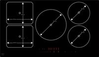 NOVY 1768 - 90cm Black Built-in Induction Cooktop - 5 Zones