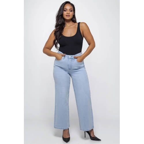 Fox Factor DIXI Vintage Blue high waist straight leg jeans light blue denim