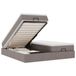 vidaXL Lit plateforme avec matelas Taupe Tissu 200x200 cm