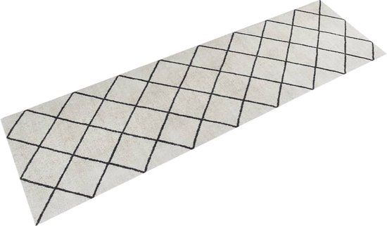 vidaXL Keukenmat, wasbaar, geblokt, 45x150 cm, fluweel