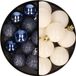 Merkloos / Sans marque Kaemingk B.V. Kerstballen 36x stuks - 3 en 4 cm - donkerblauw en wol wit - kunststof
