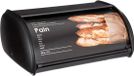 5Five Broodtrommel met afsluitbare klep - 35 x 23 x 15 cm - RVS - zwart met print