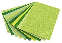 folia 46509 - motiefkarton Basics groen gesorteerd, 50 x 70 cm, 270 g/m², 10 vellen