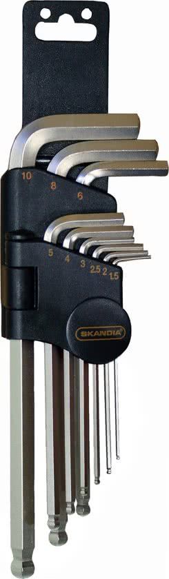Skandia Inbus-Stiftsleutelset Kogelkop 1.5-10 mm - 9-delig